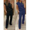 imageANRABESS Two Piece Sets for Women 2026 Summer Travel Vacation Outfits Sleeveless Lounge Set Matching Wide Leg Pants SweatsuitNavy Blue
