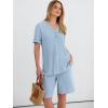 imageANRABESS Women 2 Piece Linen Lounge Sets Summer Casual Henley Shirts Short Pajama Set Beach Vacation Clothes Airport OutfitsBlue