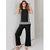 imageANRABESS Women 2 Piece Lounge Sets Summer Casual Knit Sweater Vest Pant Set Beach Vacation Clothes 2026 Airport OutfitsBlackwhite