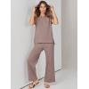 imageANRABESS Women 2 Piece Lounge Sets Summer Casual Knit Sweater Vest Pant Set Beach Vacation Clothes 2026 Airport OutfitsBrown