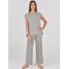 imageANRABESS Women 2 Piece Lounge Sets Summer Casual Knit Sweater Vest Pant Set Beach Vacation Clothes 2026 Airport OutfitsGrey