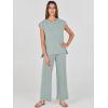 imageANRABESS Women 2 Piece Lounge Sets Summer Casual Knit Sweater Vest Pant Set Beach Vacation Clothes 2026 Airport OutfitsGrey Green