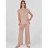 imageANRABESS Women 2 Piece Lounge Sets Summer Casual Knit Sweater Vest Pant Set Beach Vacation Clothes 2026 Airport OutfitsKhaki