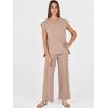 imageANRABESS Women 2 Piece Lounge Sets Summer Casual Knit Sweater Vest Pant Set Beach Vacation Clothes 2026 Airport OutfitsKhaki