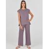 imageANRABESS Women 2 Piece Lounge Sets Summer Casual Knit Sweater Vest Pant Set Beach Vacation Clothes 2026 Airport OutfitsPurple