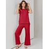 imageANRABESS Women 2 Piece Lounge Sets Summer Casual Knit Sweater Vest Pant Set Beach Vacation Clothes 2026 Airport OutfitsRed