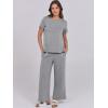 imageANRABESS Women 2 Piece Lounge Sets Summer Travel Sweat Outfits Short Sleeve Wide Leg Casual Matching Tracksuits ClothesGrey