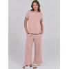 imageANRABESS Women 2 Piece Lounge Sets Summer Travel Sweat Outfits Short Sleeve Wide Leg Casual Matching Tracksuits ClothesLight Pink