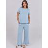 imageANRABESS Women 2 Piece Lounge Sets Summer Travel Sweat Outfits Short Sleeve Wide Leg Casual Matching Tracksuits ClothesSky Blue