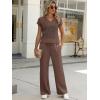 imageANRABESS Women 2 Piece Outfits Summer Lounge Sets Crochet Knit Sweater Vest Wide Leg Pants Casual Beach Vacation ClothesBrown