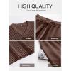 imageANRABESS Women 2 Piece Outfits Summer Lounge Sets Crochet Knit Sweater Vest Wide Leg Pants Casual Beach Vacation ClothesBrown