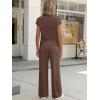 imageANRABESS Women 2 Piece Outfits Summer Lounge Sets Crochet Knit Sweater Vest Wide Leg Pants Casual Beach Vacation ClothesBrown