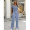imageANRABESS Women 2 Piece Outfits Summer Lounge Sets Crochet Knit Sweater Vest Wide Leg Pants Casual Beach Vacation ClothesDusty Blue