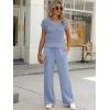 imageANRABESS Women 2 Piece Outfits Summer Lounge Sets Crochet Knit Sweater Vest Wide Leg Pants Casual Beach Vacation ClothesDusty Blue