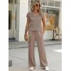 imageANRABESS Women 2 Piece Outfits Summer Lounge Sets Crochet Knit Sweater Vest Wide Leg Pants Casual Beach Vacation ClothesLight Brown