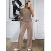 imageANRABESS Women 2 Piece Outfits Summer Lounge Sets Crochet Knit Sweater Vest Wide Leg Pants Casual Beach Vacation ClothesLight Brown
