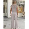 imageANRABESS Women 2 Piece Outfits Summer Lounge Sets Crochet Knit Sweater Vest Wide Leg Pants Casual Beach Vacation ClothesLight Khaki