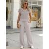 imageANRABESS Women 2 Piece Outfits Summer Lounge Sets Crochet Knit Sweater Vest Wide Leg Pants Casual Beach Vacation ClothesLight Khaki
