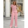 imageANRABESS Women 2 Piece Outfits Summer Lounge Sets Crochet Knit Sweater Vest Wide Leg Pants Casual Beach Vacation ClothesPink