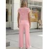 imageANRABESS Women 2 Piece Outfits Summer Lounge Sets Crochet Knit Sweater Vest Wide Leg Pants Casual Beach Vacation ClothesPink