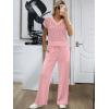 imageANRABESS Women 2 Piece Outfits Summer Lounge Sets Crochet Knit Sweater Vest Wide Leg Pants Casual Beach Vacation ClothesPink