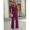 imageANRABESS Women 2 Piece Outfits Summer Lounge Sets Crochet Knit Sweater Vest Wide Leg Pants Casual Beach Vacation ClothesPurple Red
