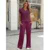 imageANRABESS Women 2 Piece Outfits Summer Lounge Sets Crochet Knit Sweater Vest Wide Leg Pants Casual Beach Vacation ClothesPurple Red