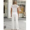 imageANRABESS Women 2 Piece Outfits Summer Lounge Sets Crochet Knit Sweater Vest Wide Leg Pants Casual Beach Vacation ClothesWhite