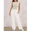 imageANRABESS Women 2 Piece Summer Outfits 2026 Crochet Sweater Vest Wide Leg Pants Lounge Matching Sets Travel Vacation ClothesCreamy White