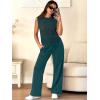 imageANRABESS Women 2 Piece Summer Outfits 2026 Crochet Sweater Vest Wide Leg Pants Lounge Matching Sets Travel Vacation ClothesDark Teal