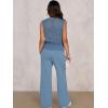 imageANRABESS Women 2 Piece Summer Outfits 2026 Crochet Sweater Vest Wide Leg Pants Lounge Matching Sets Travel Vacation ClothesDusty Blue
