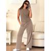 imageANRABESS Women 2 Piece Summer Outfits 2026 Crochet Sweater Vest Wide Leg Pants Lounge Matching Sets Travel Vacation ClothesLight Brown