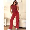 imageANRABESS Women 2 Piece Summer Outfits 2026 Crochet Sweater Vest Wide Leg Pants Lounge Matching Sets Travel Vacation ClothesRed