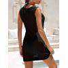 imageANRABESS Women Beach Cover Ups Crochet Sleeveless Bathing Swim Suit Sexy Mesh Hollow Out Swimwear Dress 2026 Summer VacationBlack