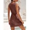 imageANRABESS Women Beach Cover Ups Crochet Sleeveless Bathing Swim Suit Sexy Mesh Hollow Out Swimwear Dress 2026 Summer VacationBrown