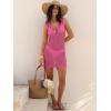 imageANRABESS Women Beach Cover Ups Crochet Sleeveless Bathing Swim Suit Sexy Mesh Hollow Out Swimwear Dress 2026 Summer VacationHot Pink