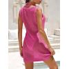 imageANRABESS Women Beach Cover Ups Crochet Sleeveless Bathing Swim Suit Sexy Mesh Hollow Out Swimwear Dress 2026 Summer VacationHot Pink