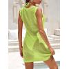 imageANRABESS Women Beach Cover Ups Crochet Sleeveless Bathing Swim Suit Sexy Mesh Hollow Out Swimwear Dress 2026 Summer VacationLight Green