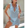 imageANRABESS Women Beach Cover Ups Crochet Sleeveless Bathing Swim Suit Sexy Mesh Hollow Out Swimwear Dress 2026 Summer VacationSky Blue