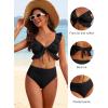 imageANRABESS Women High Waisted Bikini Sets Two Piece Ruffled Self Tie Swimsuit Ruched Bathing Suit 2026 Summer Beach SwimwearBlack