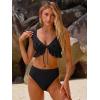 imageANRABESS Women High Waisted Bikini Sets Two Piece Ruffled Self Tie Swimsuit Ruched Bathing Suit 2026 Summer Beach SwimwearBlack