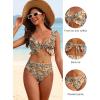 imageANRABESS Women High Waisted Bikini Sets Two Piece Ruffled Self Tie Swimsuit Ruched Bathing Suit 2026 Summer Beach SwimwearBlue Orange Floral