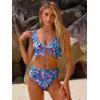 imageANRABESS Women High Waisted Bikini Sets Two Piece Ruffled Self Tie Swimsuit Ruched Bathing Suit 2026 Summer Beach SwimwearBlue Pink Floral