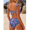 imageANRABESS Women High Waisted Bikini Sets Two Piece Ruffled Self Tie Swimsuit Ruched Bathing Suit 2026 Summer Beach SwimwearBlue Pink Floral