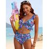 imageANRABESS Women High Waisted Bikini Sets Two Piece Ruffled Self Tie Swimsuit Ruched Bathing Suit 2026 Summer Beach SwimwearBlue Pink Floral