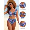 imageANRABESS Women High Waisted Bikini Sets Two Piece Ruffled Self Tie Swimsuit Ruched Bathing Suit 2026 Summer Beach SwimwearBlue Pink Floral