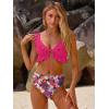 imageANRABESS Women High Waisted Bikini Sets Two Piece Ruffled Self Tie Swimsuit Ruched Bathing Suit 2026 Summer Beach SwimwearHot Pink Floral