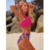 imageANRABESS Women High Waisted Bikini Sets Two Piece Ruffled Self Tie Swimsuit Ruched Bathing Suit 2026 Summer Beach SwimwearHot Pink Floral