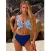 imageANRABESS Women High Waisted Bikini Sets Two Piece Ruffled Self Tie Swimsuit Ruched Bathing Suit 2026 Summer Beach SwimwearWhite Blue Floral