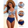 imageANRABESS Women High Waisted Bikini Sets Two Piece Ruffled Self Tie Swimsuit Ruched Bathing Suit 2026 Summer Beach SwimwearWhite Blue Floral
